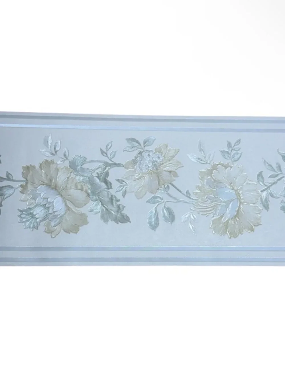 Vintage Wallpaper Border Floral Cottage Textured Sheen Sunworthy 3 Rolls NEW